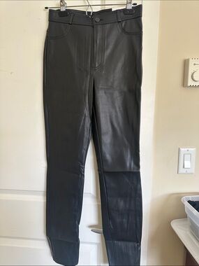 Zara Black Faux Leather Skinny Jeans